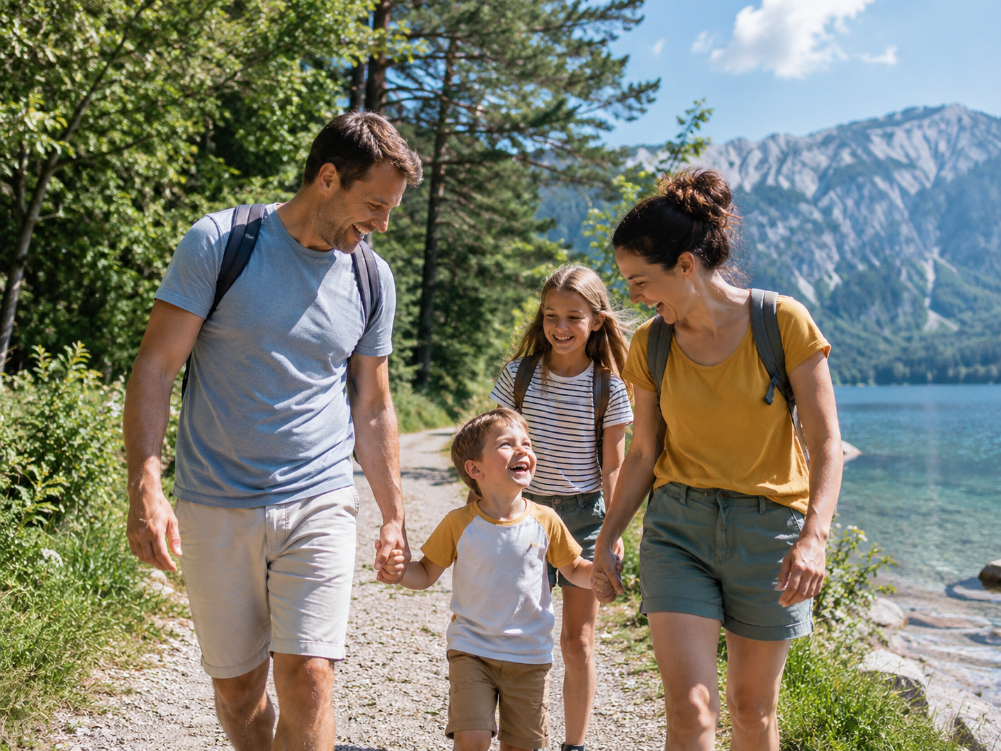 Familie beim Urlaub in der Natur